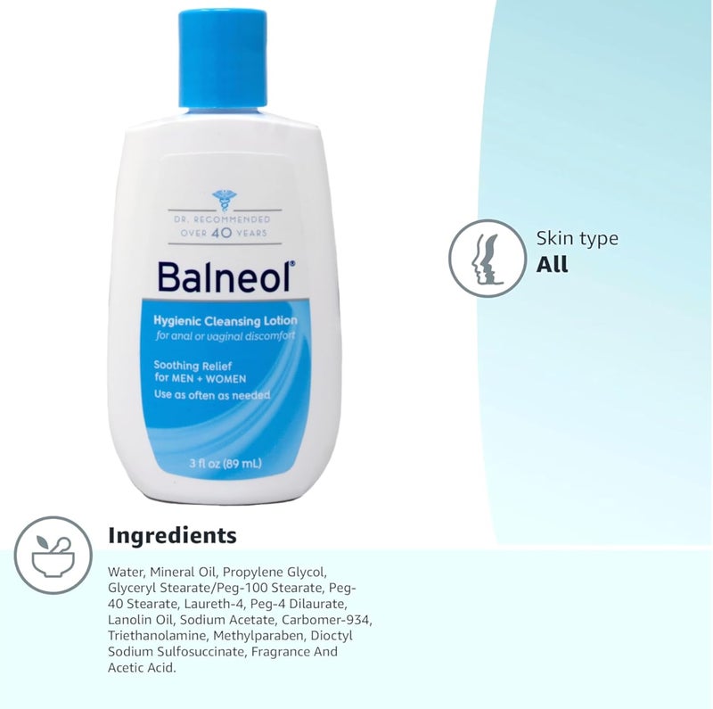 Balneol Hygienic Cleansing Lotion for Men and Women - Soothing Relief for Anal and Vaginal Discomfort, 3 oz - Image 5